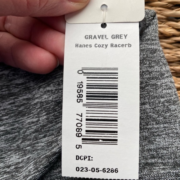 Hanes G39H Cozy Racerback Wire Free Bra Size 2XL Gravel Gray NWT - Picture 4 of 5